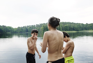 Laura and her sons. Brandenburg / Germany